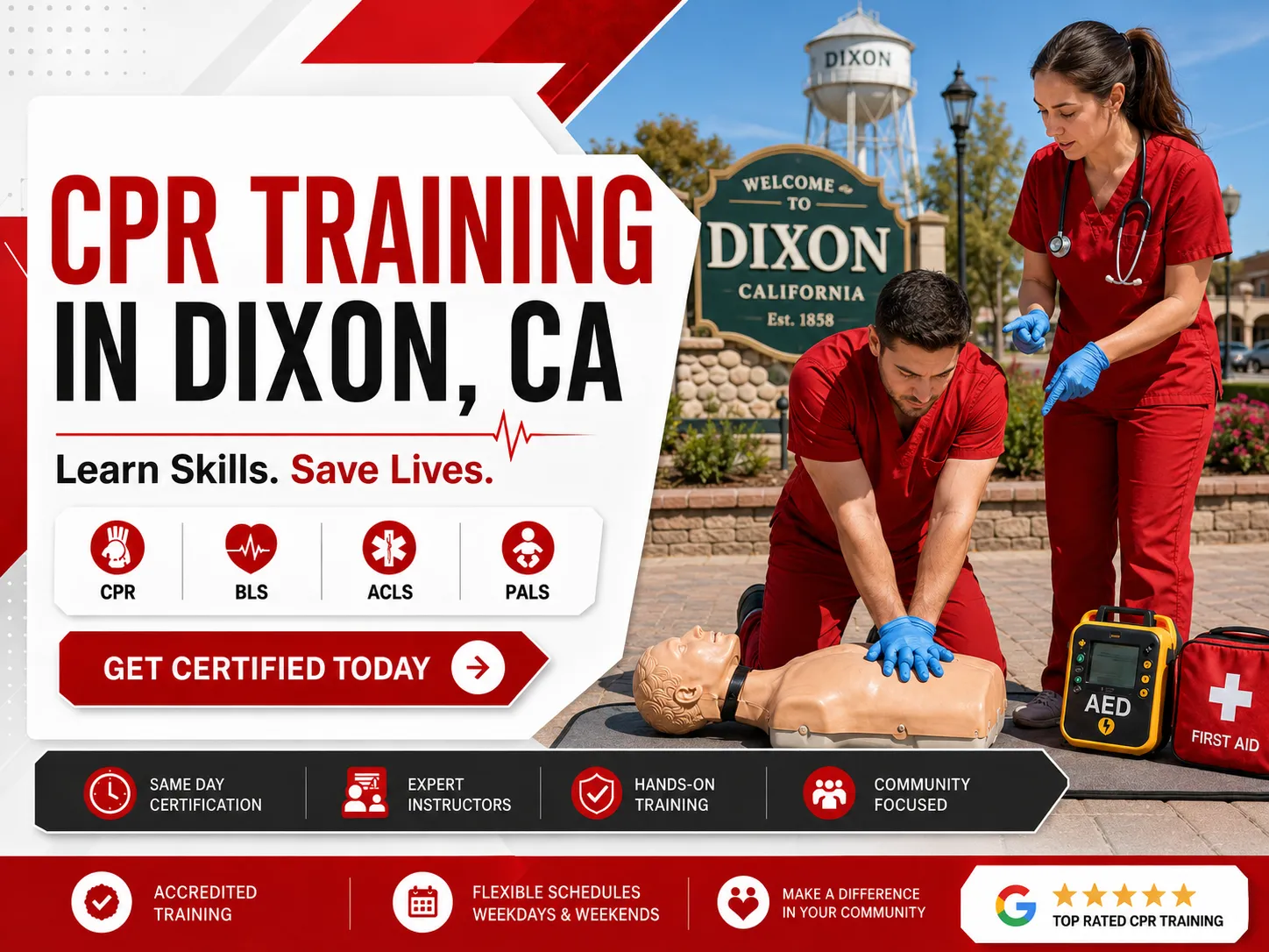 CPR, BLS, ACLS, PALS & First Aid Classes Near Dixon, CA