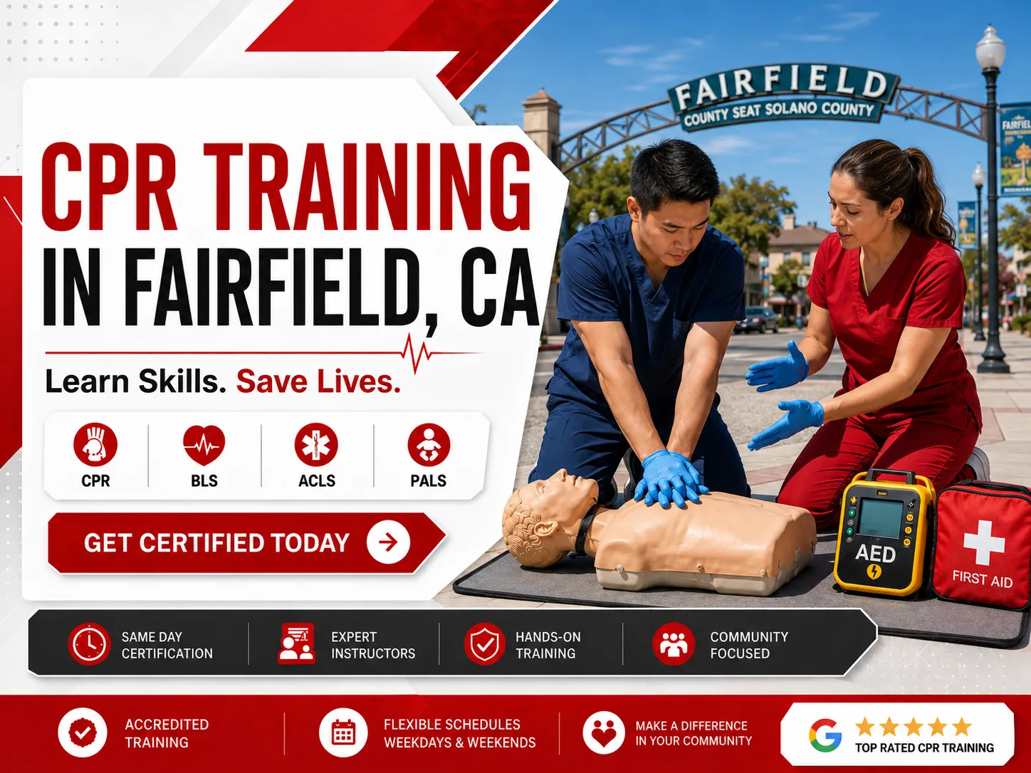 CPR, BLS, ACLS & PALS Training in Fairfield, CA