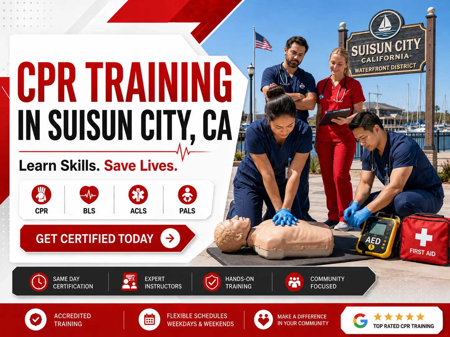 CPR, BLS, ACLS, PALS & First Aid Classes Near Suisun City, CA